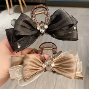Luxury Sparkle organza bow hair claw in Bangladesh