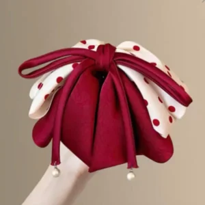 Polka Charm Hair Bow kakra Claw Clip