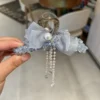 Pearl Ribbon Hair Claw Blue Pearl ribbon hair claw in Bangladesh