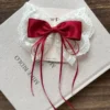 Cotton Butterfly Hair Bow – Elegant Lace Bow with Satin Ribbons