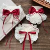 Cotton Butterfly Hair Bow – Elegant Lace Bow with Satin Ribbons