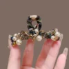 Crystal Pearl Embellished Hair Claw Crystal Pearl embellished hair claw for women