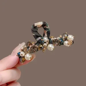 Crystal Pearl embellished hair claw in Bangladesh