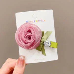 pink rose hair clip bd