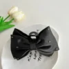Elegant Sparkle Satin Bow Hair Claw Black Elegant Sparkle satin bow hair claw in Bangladesh