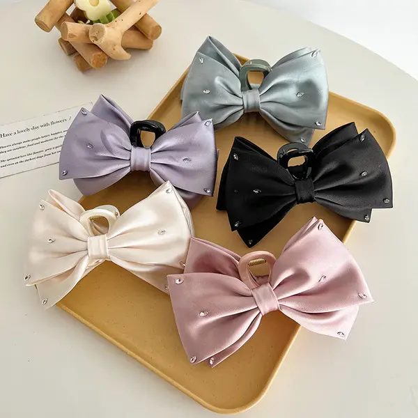 Elegant Sparkle Satin Bow Hair Claw Elegant Sparkle satin bow hair claw in Bangladesh