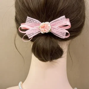 floral lace bow hair clip bd for girls