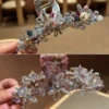glitter garden crystal floral hair claw pinkbd