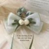Ivory Rose Hair Bow – Elegant Flower Hair Bow & Hair Tie flower
