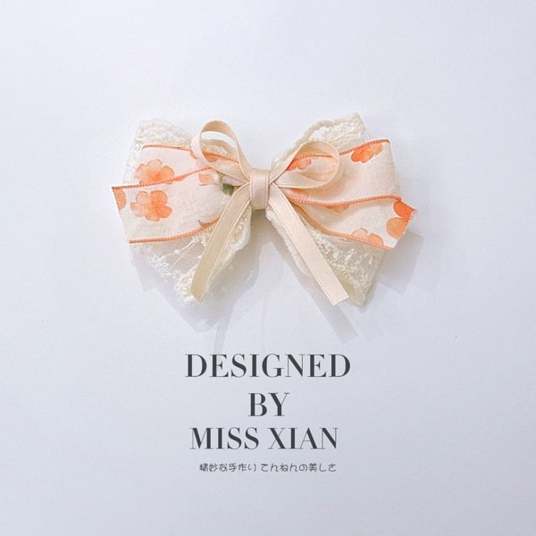 Sweet Blossom Hair Bow | Colorful Butterfly Bow for Women & Girls Korean Style Super Fairy Lace Floral Bow Hairpin Elegant High-grade Mori Style Girl's Back Head Duckbill Clip Headwear