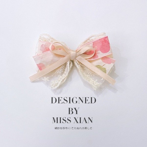 Sweet Blossom Hair Bow | Colorful Butterfly Bow for Women & Girls Korean Style Super Fairy Lace Floral Bow Hairpin Elegant High-grade Mori Style Girl's Back Head Duckbill Clip Headwear