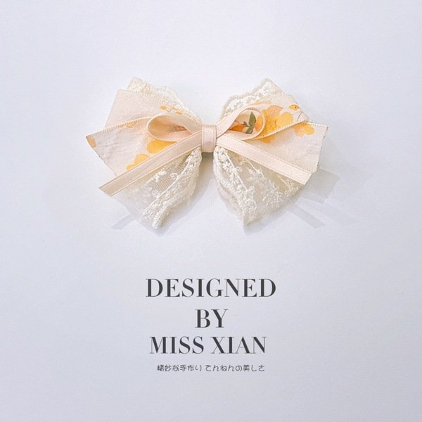 Sweet Blossom Hair Bow | Colorful Butterfly Bow for Women & Girls Korean Style Super Fairy Lace Floral Bow Hairpin Elegant High-grade Mori Style Girl's Back Head Duckbill Clip Headwear