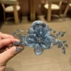 Luxe Flora Embellished Hair Claw Luxe blue Flora embellished hair claw in Bangladesh