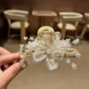 Luxe Flora Embellished Hair Claw Luxe Flora embellished hair claw in Bangladesh White