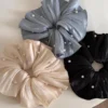 Pearl Dew Scrunchie – Elegant Pearl Hair Tie with Pleated Fabric