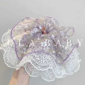 floral lace pearl scrunchie bd for girls