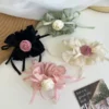 Rose Cloud Scrunchie – Elegant Flower Hair Tie with Ruffles