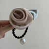 Rose Pearl Hair Tie | Elegant Flower Hair Rope Rose Pearl Hair Tie – Elegant Flower Hair Rope with Pearl Bead