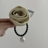 Rose Pearl Hair Tie | Elegant Flower Hair Rope Rose Pearl Hair Tie – Elegant Flower Hair Rope with Pearl Bead