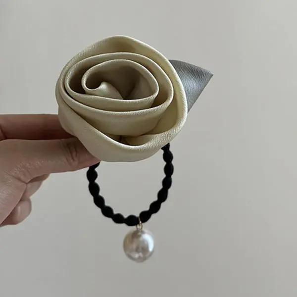 Rose Pearl Hair Tie | Elegant Flower Hair Rope Rose Pearl Hair Tie – Elegant Flower Hair Rope with Pearl Bead
