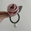 Rose Pearl Hair Tie | Elegant Flower Hair Rope Rose Pearl Hair Tie – Elegant Flower Hair Rope with Pearl Bead
