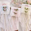 rose ribbon hair clip pair for girls