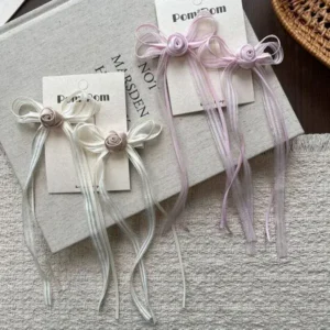 Rose Ribbon lace clip pair in Bangladesh