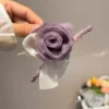 Rosey floral purple bow hair claw in Bangladesh