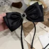 Royal Knot satin black hair bow clip in Bangladesh