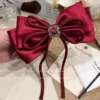 Royal Knot satin red hair bow clip in Bangladesh