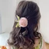 Rose Flower Hair Clip BD for Girls – Cute Ribbon Bow Hair Accessory rose flower hair clip bd for girls