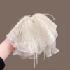Snow Delight Hair Bow – Elegant White Bow with ribbon