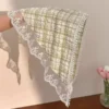 French Style Lace Triangle Scarf for Girls – Cute Bandana Hair Accessory triangle scarf for girls