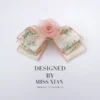 Floral Ribbon Bow Hair Clip with Flower by Miss Xian