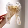 Pearl Knot Hair Bow – Floral Hair Bow with Pearl Accents