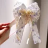 Pearl Knot Hair Bow – Floral Hair Bow with Pearl Accents