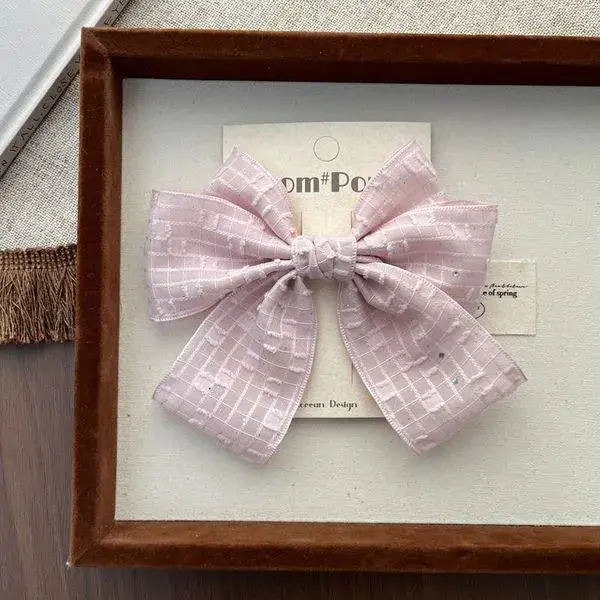 Pink Lace Bow Clip | Hair Accessory for Girls & Kids Pink Lace Bow Clip – Feminine Hair Accessory with Lace and Satin