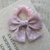 Pink Lace Bow Clip | Hair Accessory for Girls & Kids Pink Lace Bow Rope – Feminine Hair Accessory with Lace and Satin