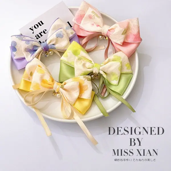 ribbon bow hair clip bd for girls