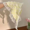 French Style Lace Triangle Scarf for Girls – Cute Bandana Hair Accessory bandana hair accessory for girls