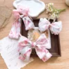 Sweet Floral Hair Claw & tie – Charming Bow Claw with Floral Design