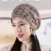 hollow knit head cover for women