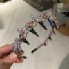 luxe crystal flower comb headband for girls