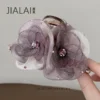 organza flower claw hair clip for girls