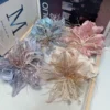 pearl floral feather scrunchie for girls