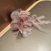 rose lace ribbon hair clip for girls