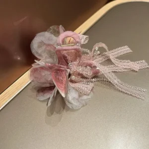rose lace ribbon hair clip for girls