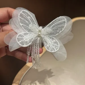 Butterfly Hair Clip White