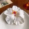 Hibiscus Flower Hair Clip White