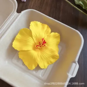 Hibiscus Flower Hair Clip Yellow